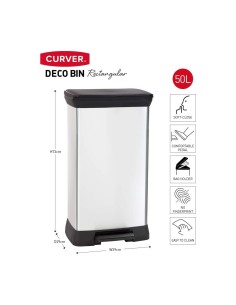 CURVER DECO PATTUMIERA RETTANGOLARE A PEDALE 50 LT KETER su TreG In...