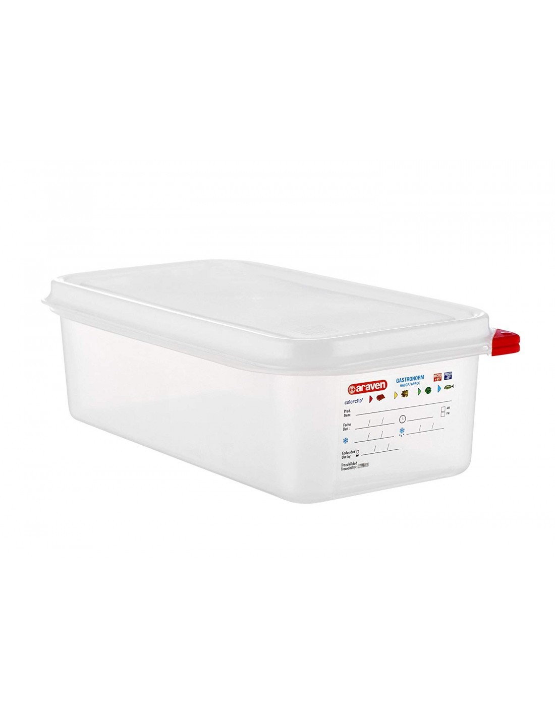 CONTENITORE CON COPERCHIO POLIPROPILENE GASTRONORM 1/3 03030 ARAVEN...