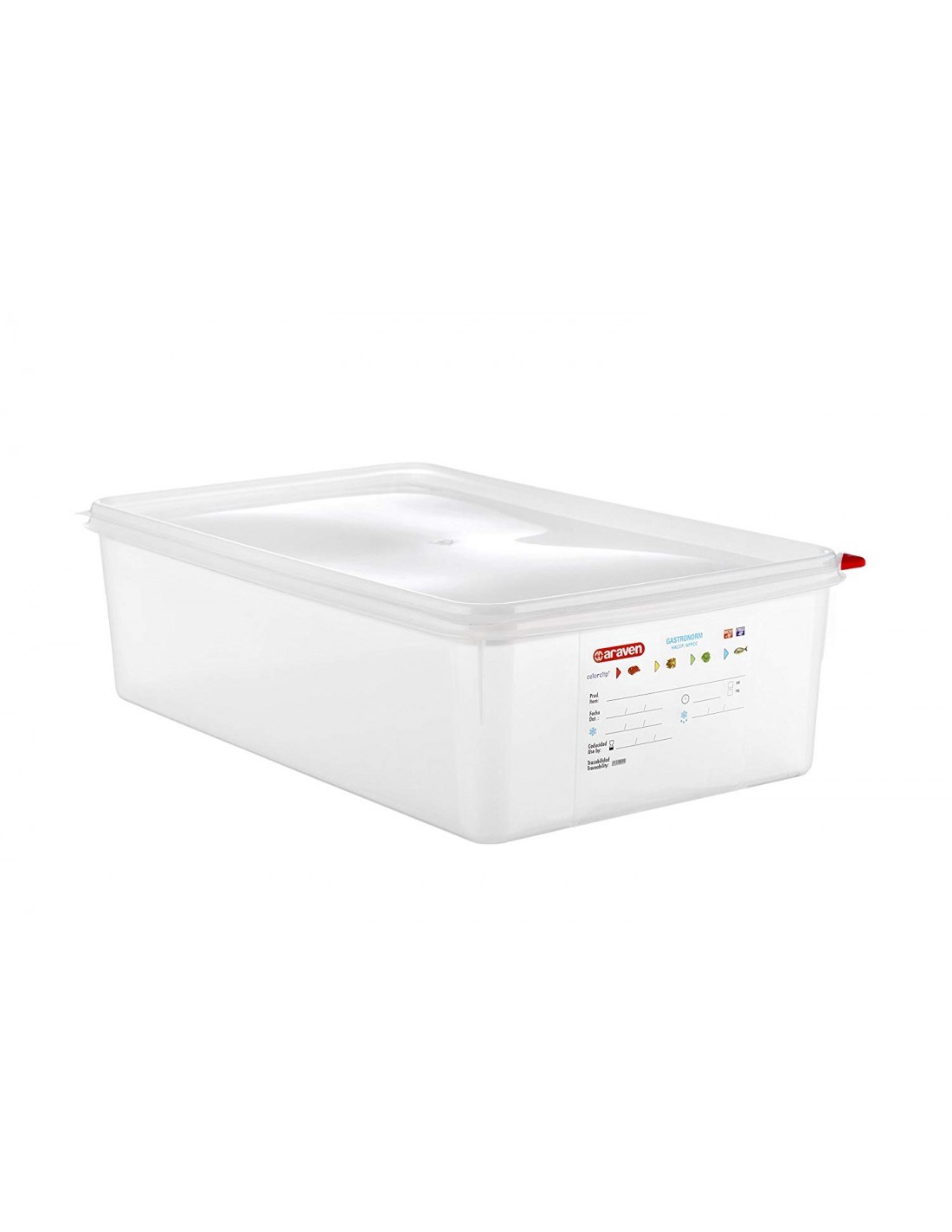 CONTENITORE CON COPERCHIO POLIPROPILENE GASTRONORM 1/1 03037 ARAVEN...