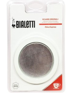 SET 3 GUARNIZIONI + FILTRO DI RICAMBIO PER BIALETTI 12 TZ 109746 su...