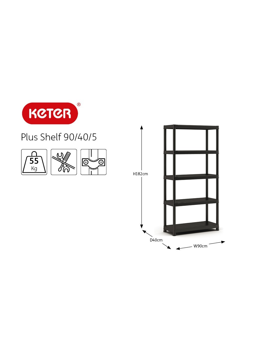 SCAFF SHELF PLUS 5P 9980 90/40/5 su TreG Ingrosso