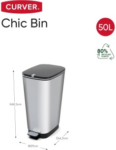 KIS CHIC PATTUMIERA A PEDALE 50LT ACCIAIO KETER su TreG Ingrosso