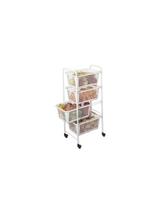 CARRELLO PORTAFRUTTA 4 CESTI 38X30X83CM METALTEX su TreG Ingrosso