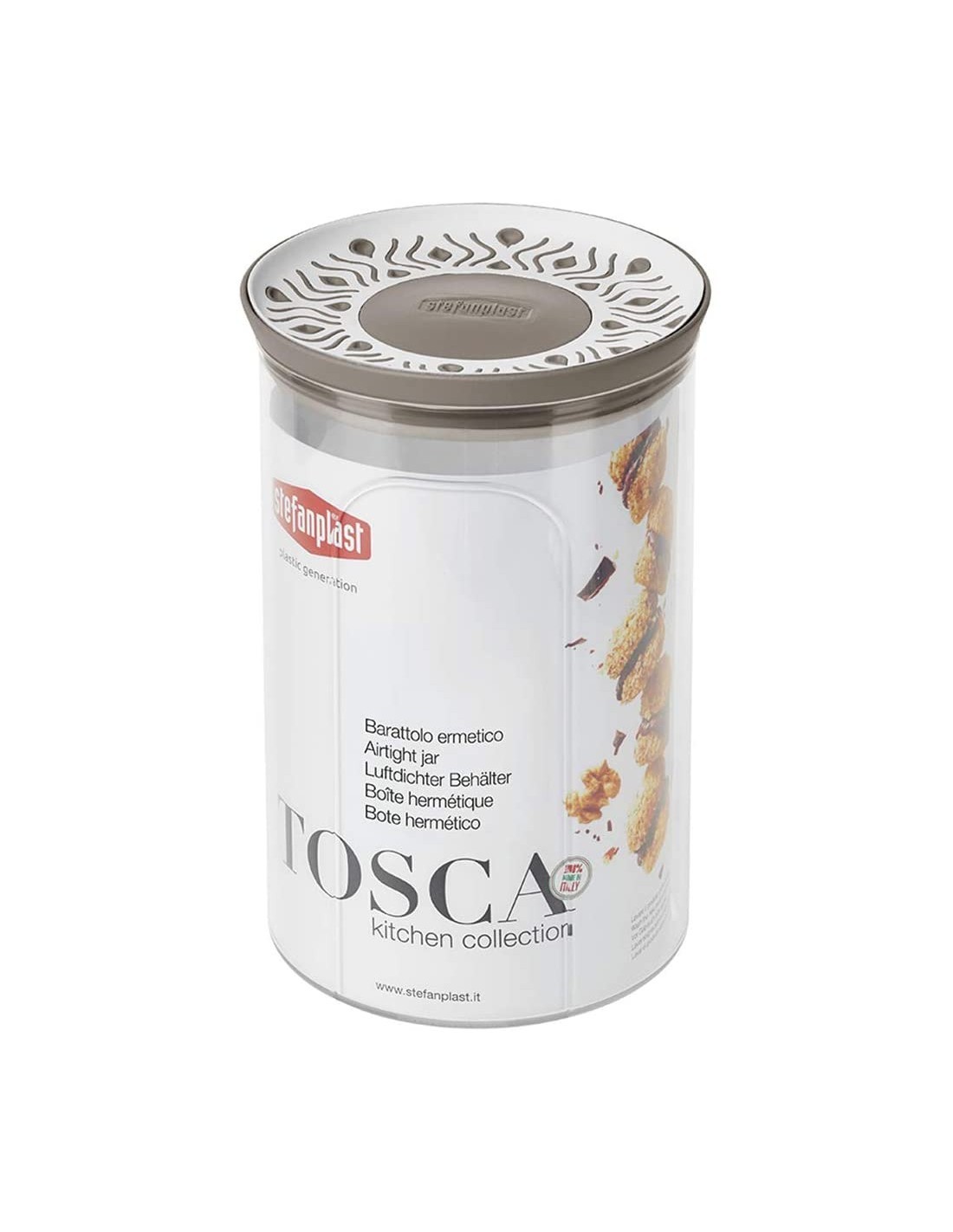 BARATTOLO 55450 TONDO TOSCA 1,2LT BIANCO/TORTORA su TreG Ingrosso