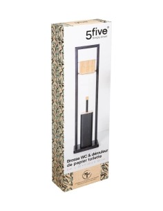 PORTAROTOLO E SCOPINO IN BAMBOO NERO su TreG Ingrosso