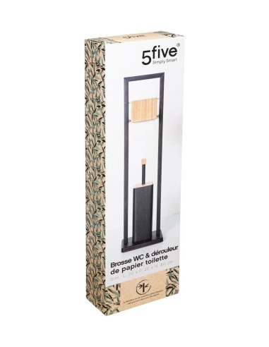 PORTAROTOLO E SCOPINO IN BAMBOO NERO su TreG Ingrosso