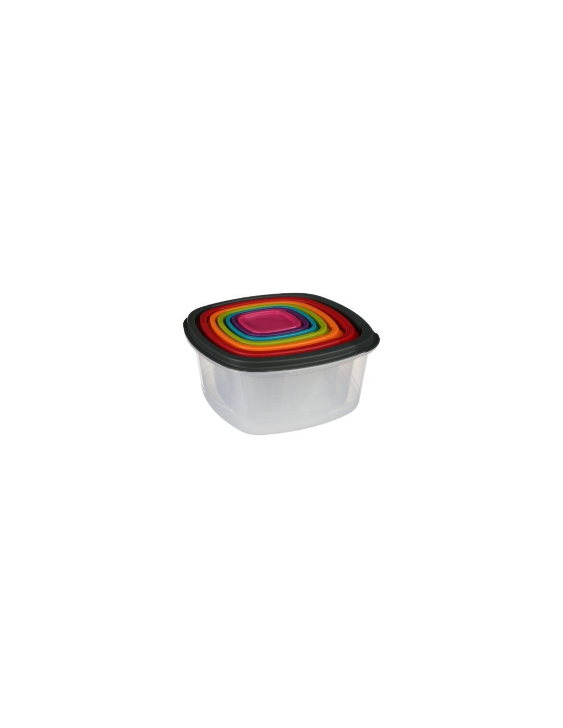 SET 7 CONTENITORI 120392 CON COPERCHIO QUADRATI su TreG Ingrosso
