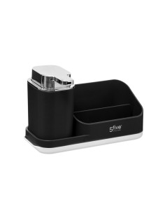 DISPENSER DETERSIVO 169131A CON PORTASPUGNE NERO su TreG Ingrosso