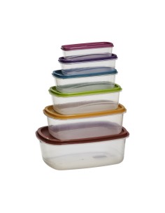 SET 6 CONTENITORI 120393 CON COPERHIO RETTANGOLARE su TreG Ingrosso