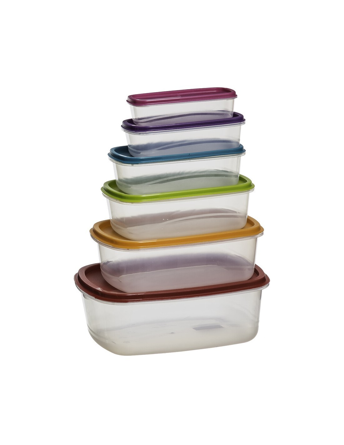 SET 6 CONTENITORI 120393 CON COPERHIO RETTANGOLARE su TreG Ingrosso