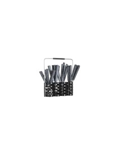 SERVIZIO 24 POSATE CON STAND NERO 150005C su TreG Ingrosso