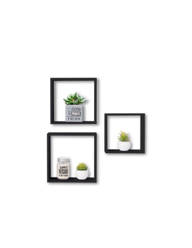 SET 3 MENSOLE 138957A CUBI NERO su TreG Ingrosso