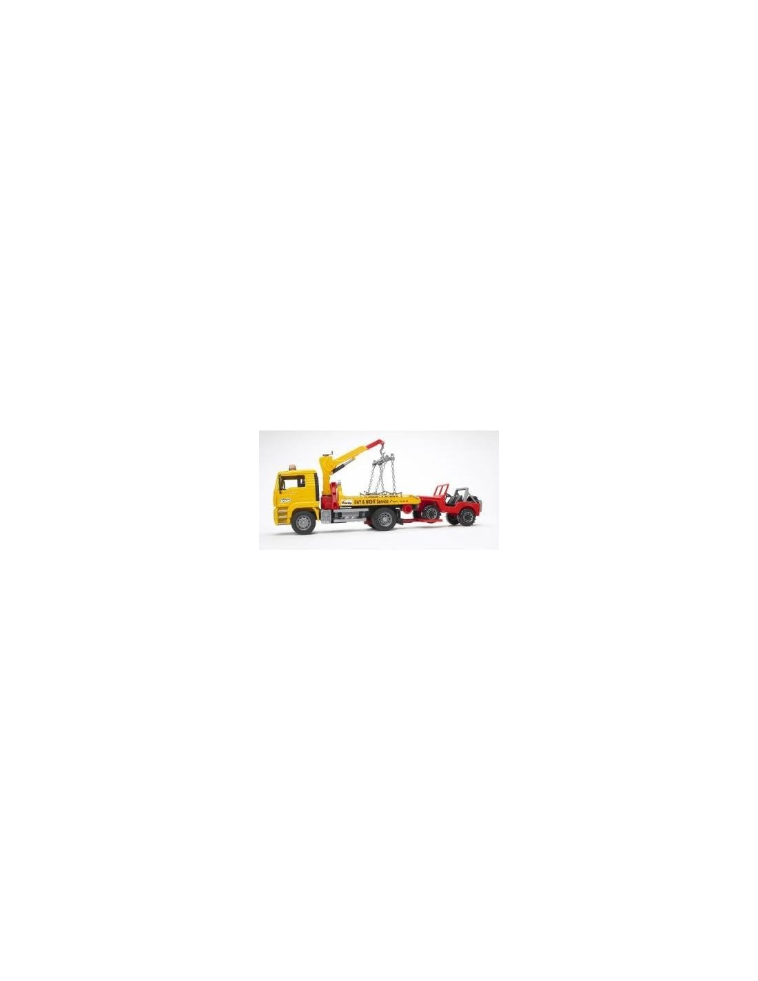 CAMION MAN TGA41440 CON JEEP 2750 BRUDER SPIELWAREN su TreG Ingrosso