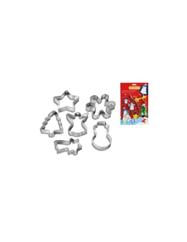 GUARDINI TAGLIABISCOTTI NATALE SET 6 PZ 15654 su TreG Ingrosso