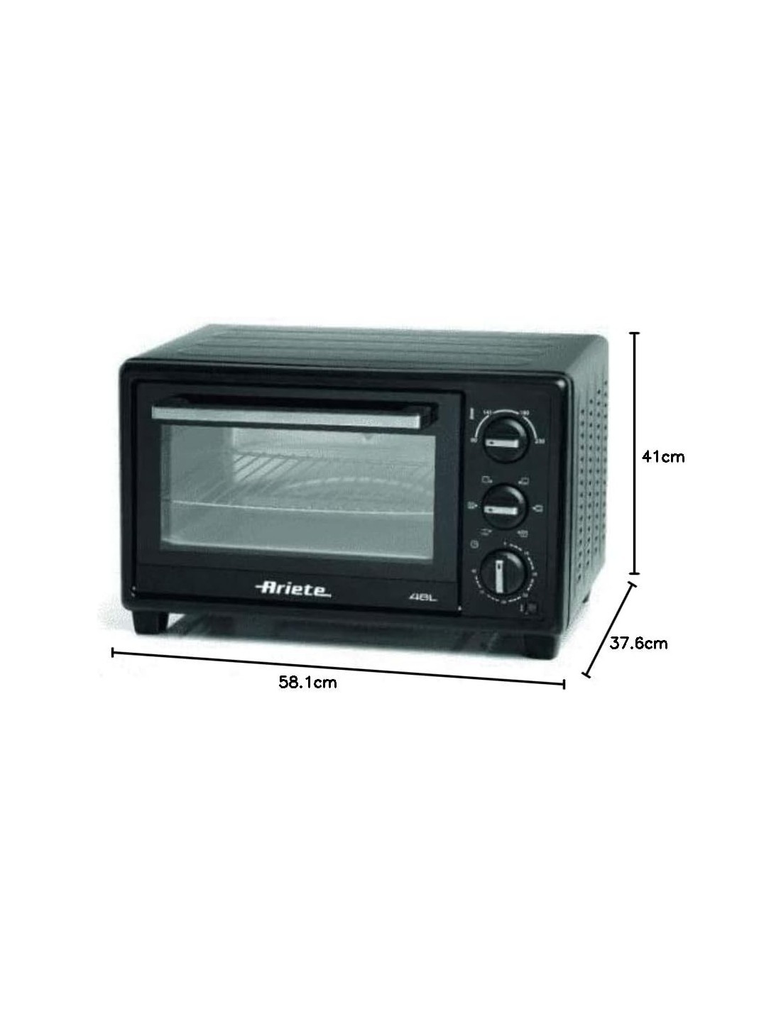 FORNO 0926 48LT VENTILATO NERO su TreG Ingrosso