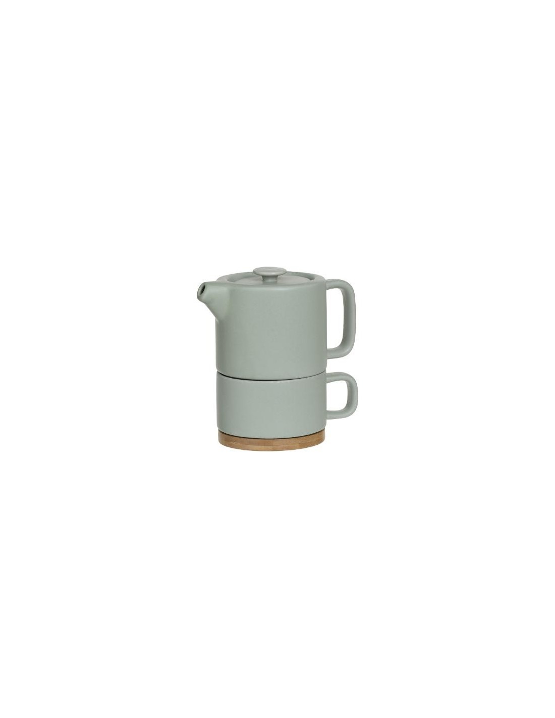 Servizio da tè singolo Nature in ceramica color menta