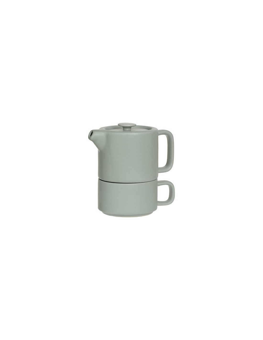 Servizio da tè singolo Nature in ceramica color menta