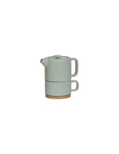 Servizio da tè singolo Nature in ceramica color menta
