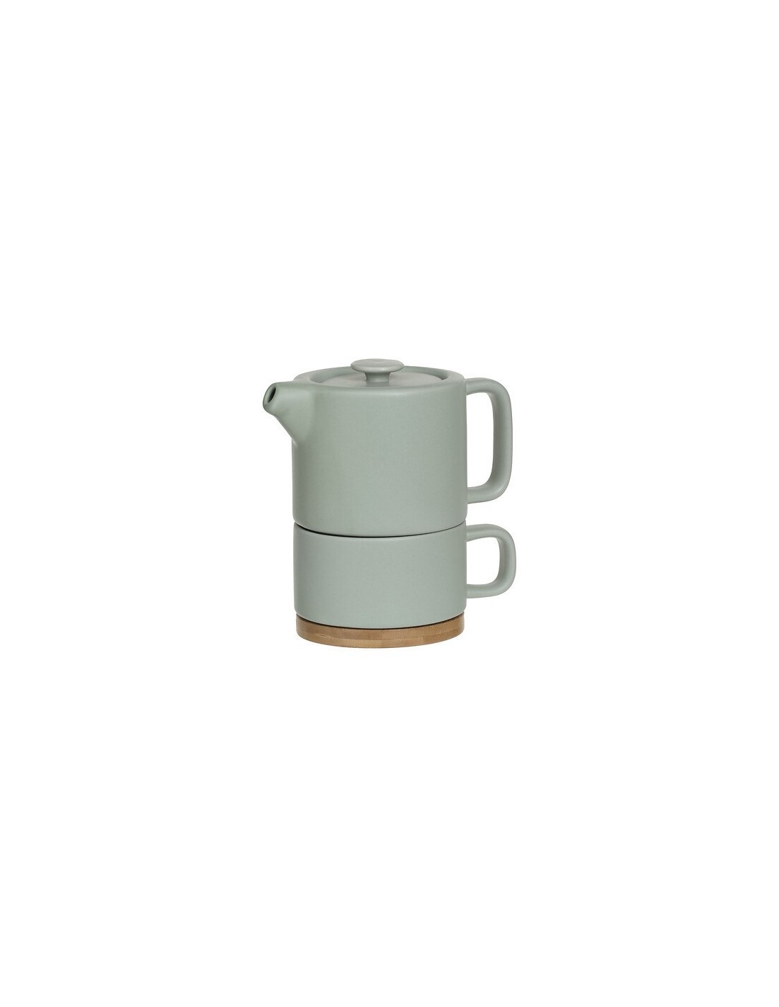 Servizio da tè singolo Nature in ceramica color menta