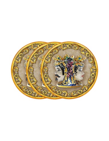 SET 3 SOTTOBICCHIERI 09737 I DUE MORI 10CM su TreG Ingrosso