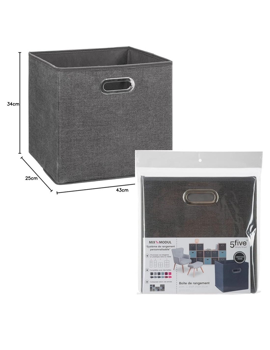 PORTAOGGETTI 138885D 31X31CM GRIGIO su TreG Ingrosso