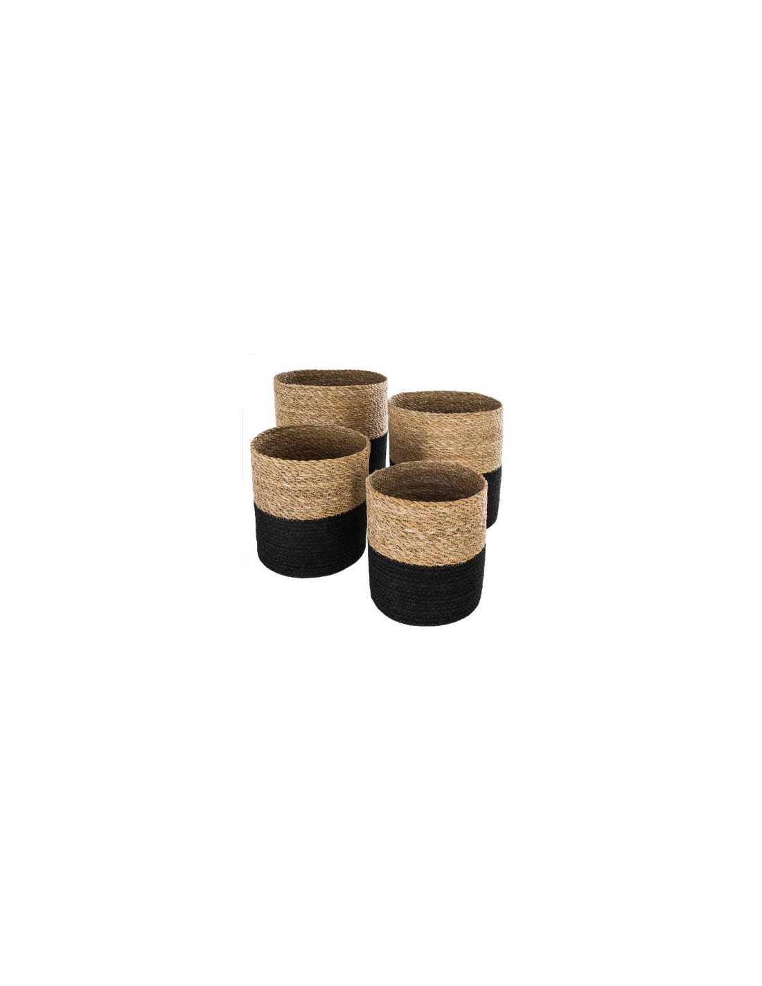 CACHEPOT D.27.5xH.27CM JUTA NERO 157101A su TreG Ingrosso