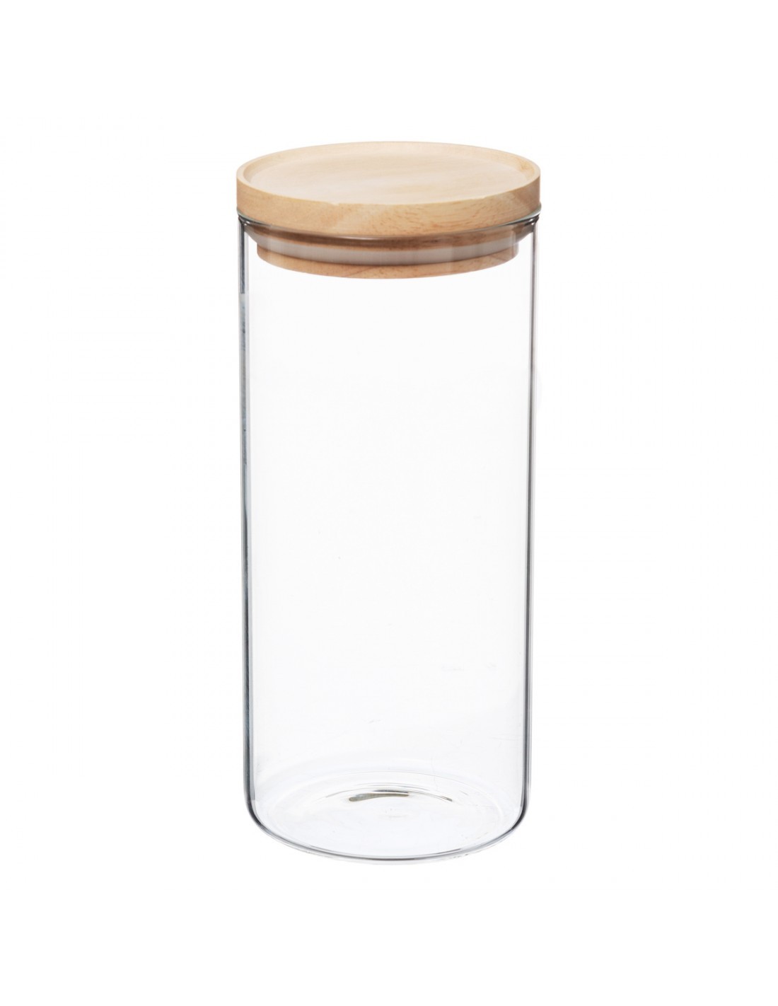 BARATTOLO ERMETICO 1,3LT VETRO/LEGNO su TreG Ingrosso