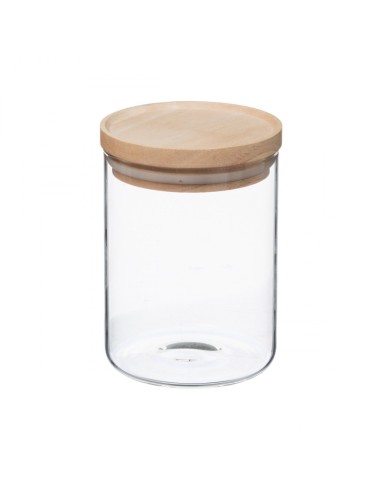 BARATTOLO ERMETICO 0,6LT VETRO/LEGNO su TreG Ingrosso