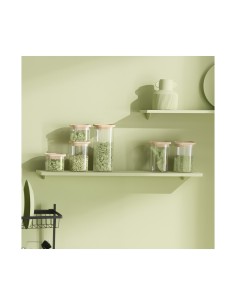 SET 3 BARATTOLI ERMETICI VETRO/LEGNO su TreG Ingrosso