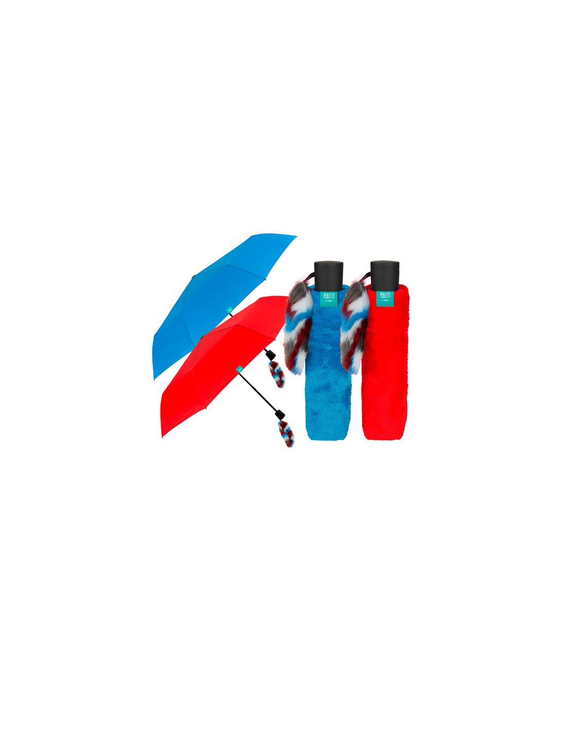 26169 OMBRELLO MINI DONNA MANUALE PELLICCIA su TreG Ingrosso