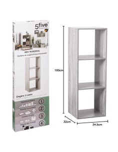 SCAFFALE GRIGIO 3 RIPIANI 34X32X100 su TreG Ingrosso