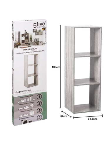 SCAFFALE GRIGIO 3 RIPIANI 34X32X100 su TreG Ingrosso