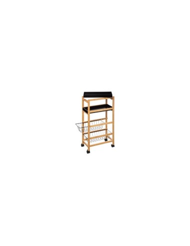CARRELLO BAMBOO 2 CESTINI+2 VASSOI 40X22X83CM su TreG Ingrosso