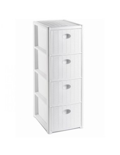 CASSETTIERA ELEGANCE SLIM 4C BIANCA su TreG Ingrosso