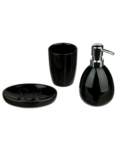 SET 3 ACCESSORI BAGNO SUN NERO su TreG Ingrosso