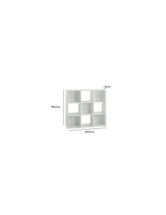 SCAFFALE 9 SCOMPARTI 100X32X100CM GRIGIO su TreG Ingrosso 2