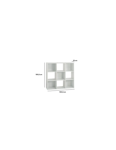 SCAFFALE 9 SCOMPARTI 100X32X100CM GRIGIO su TreG Ingrosso