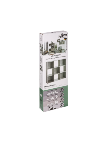 SCAFFALE 9 SCOMPARTI 100X32X100CM GRIGIO su TreG Ingrosso