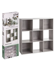 SCAFFALE 9 SCOMPARTI 100X32X100CM GRIGIO su TreG Ingrosso