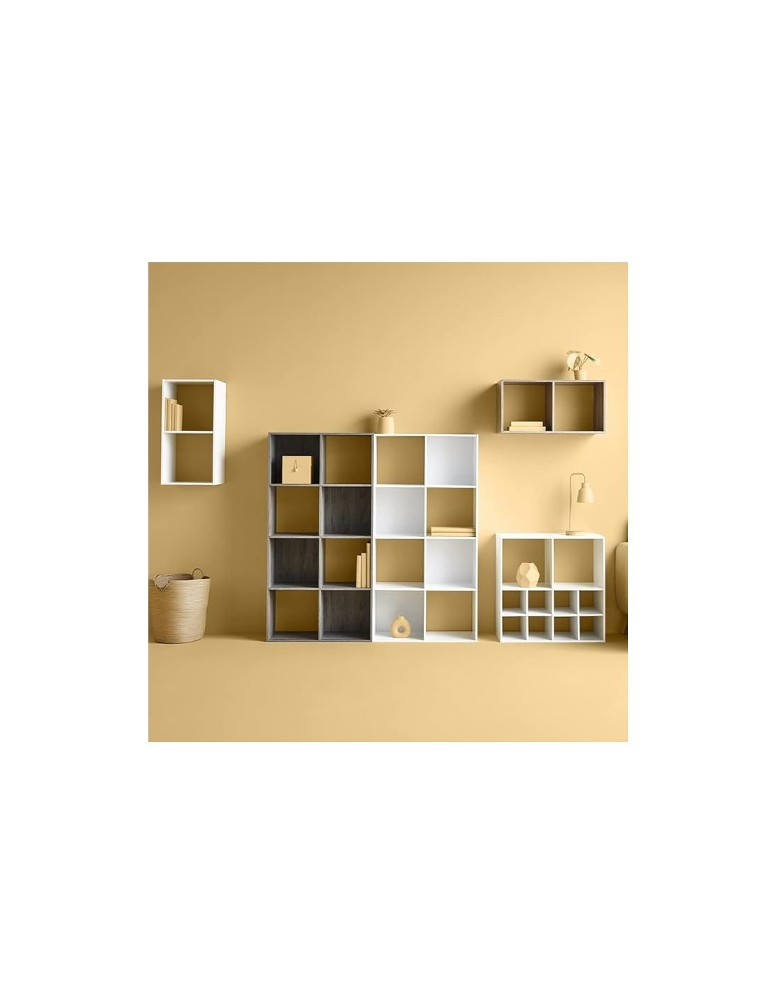 SCAFFALE 9 SCOMPARTI 100X32X100CM GRIGIO su TreG Ingrosso