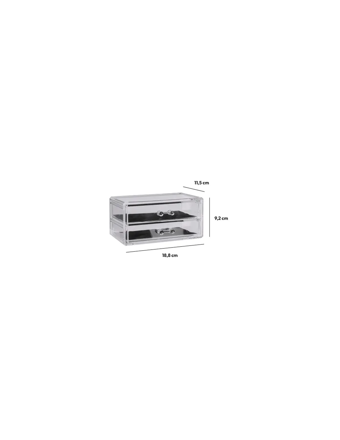 PORTAGIOIE TRASPARENTE 2 CASSETTI 19X9X12CM su TreG Ingrosso