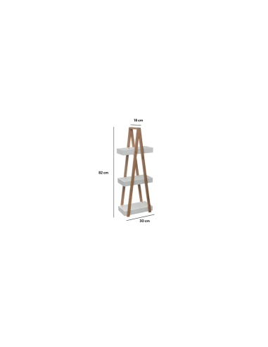 MENSOLA BAGNO 3 RIPIANI BAMBOO BIANCO 30X18X82CM su TreG Ingrosso