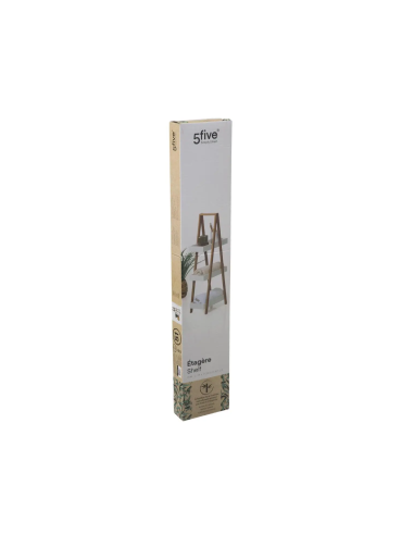 MENSOLA BAGNO 3 RIPIANI BAMBOO BIANCO 30X18X82CM su TreG Ingrosso