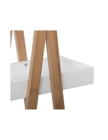 MENSOLA BAGNO 3 RIPIANI BAMBOO BIANCO 30X18X82CM su TreG Ingrosso