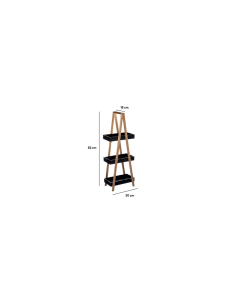 MENSOLA BAGNO 3 RIPIANI BAMBOO NERO 30X18X82CM su TreG Ingrosso