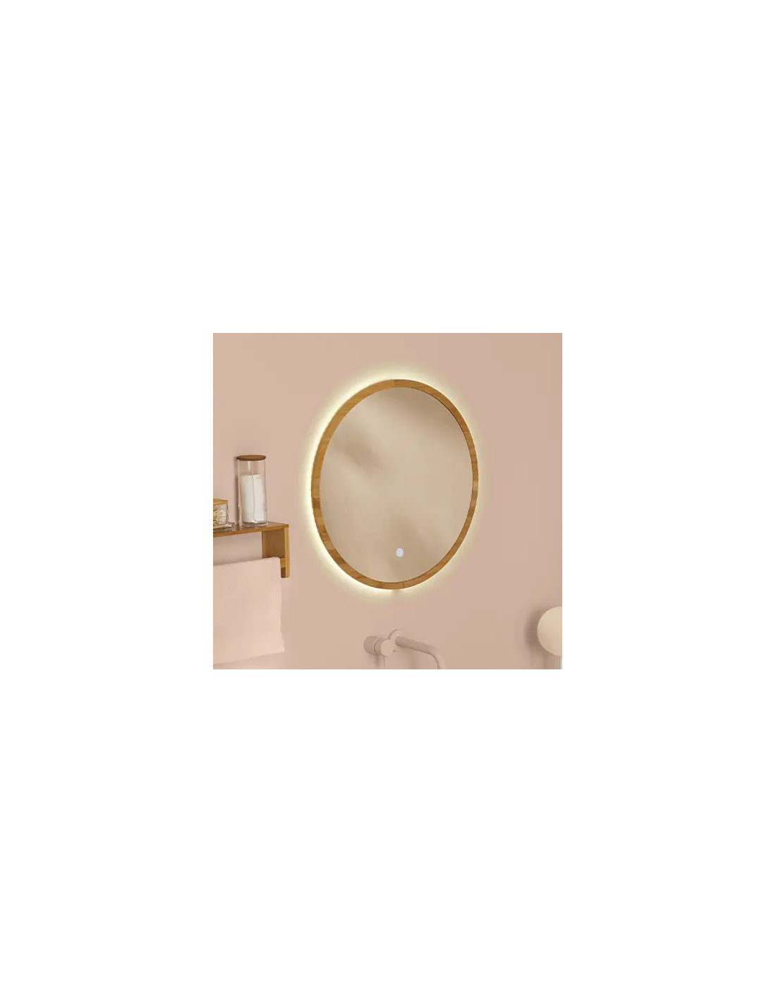 SPECCHIO BAMBOO/VETRO D57CM su TreG Ingrosso