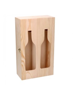 PORTABOTTIGLIE LEGNO 2P CON ESPOSITORE 36X21X11CM su TreG Ingrosso