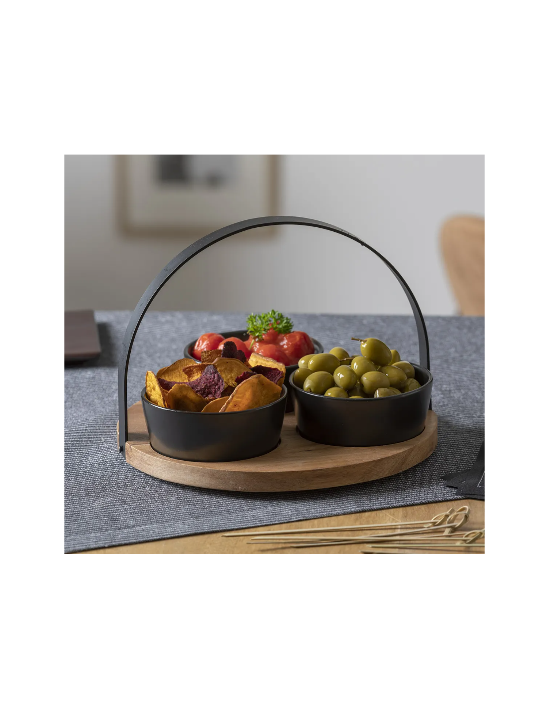 SET APERITIVO 4PZ VASSOIO CON 3 CIOTOLE su TreG Ingrosso