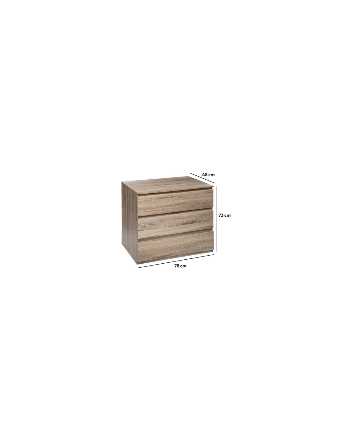 CASSETTIERA 3 CASSETTI 78X48X73CM su TreG Ingrosso