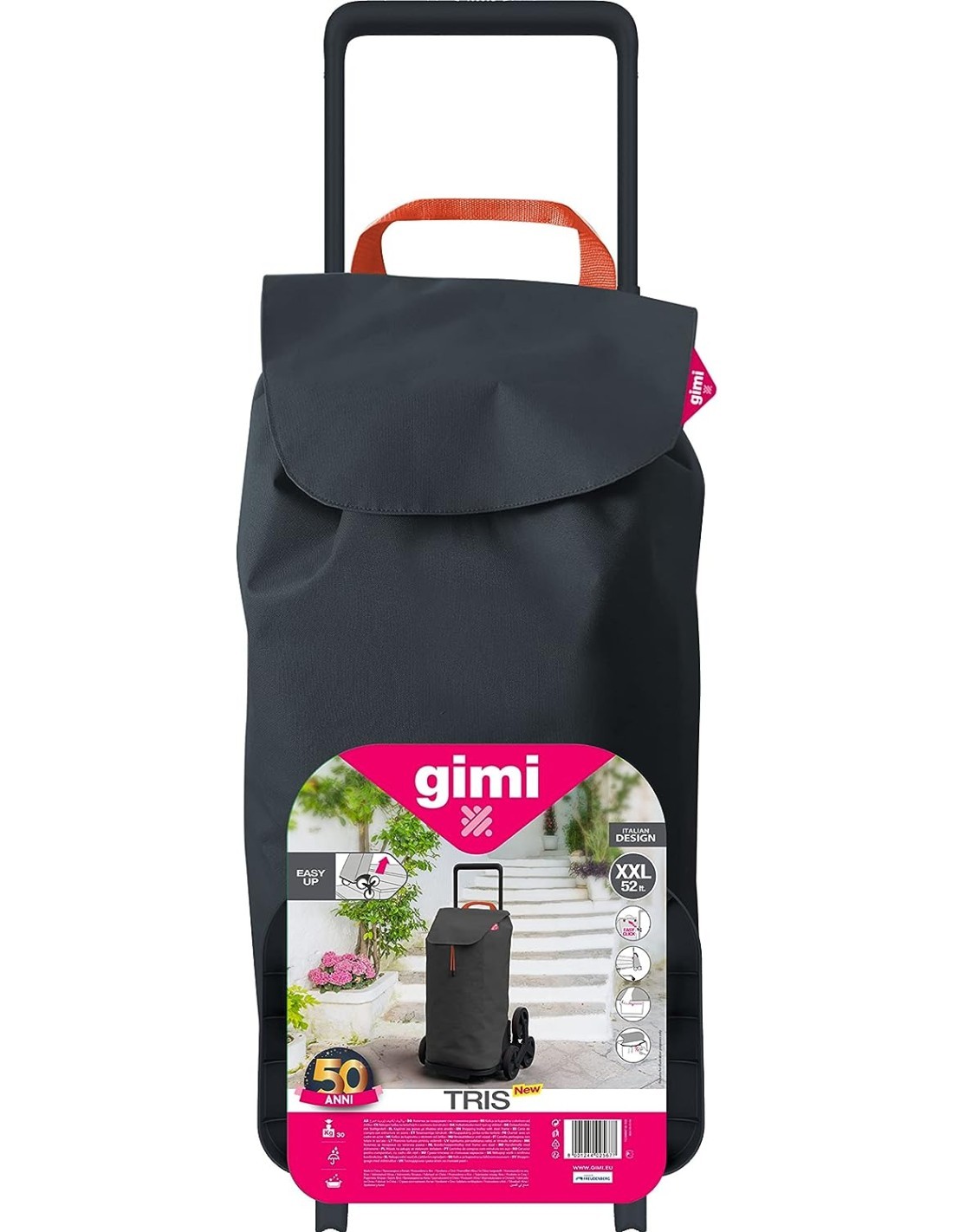 TROLLEY SPESA 168414 TRIS GRIGIO su TreG Ingrosso